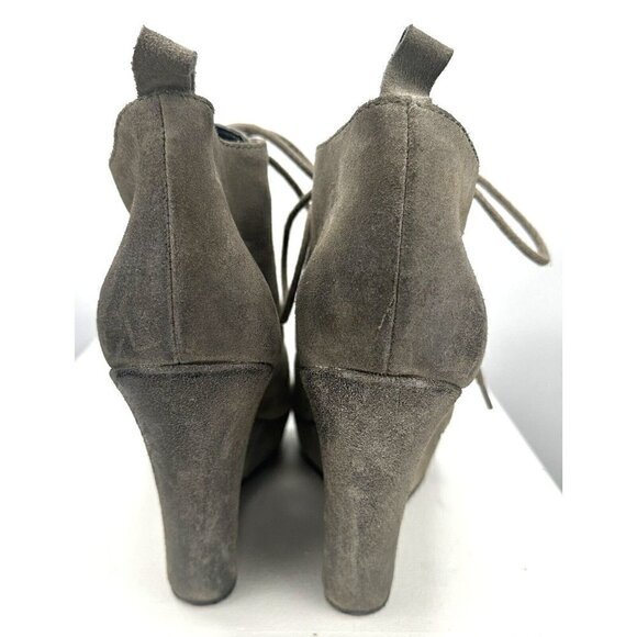 Diesel Womens Suede Ankle Booties Wedge Heel Stylish Lace Up Gray Sz US 9 EU 40 - Picture 5 of 13